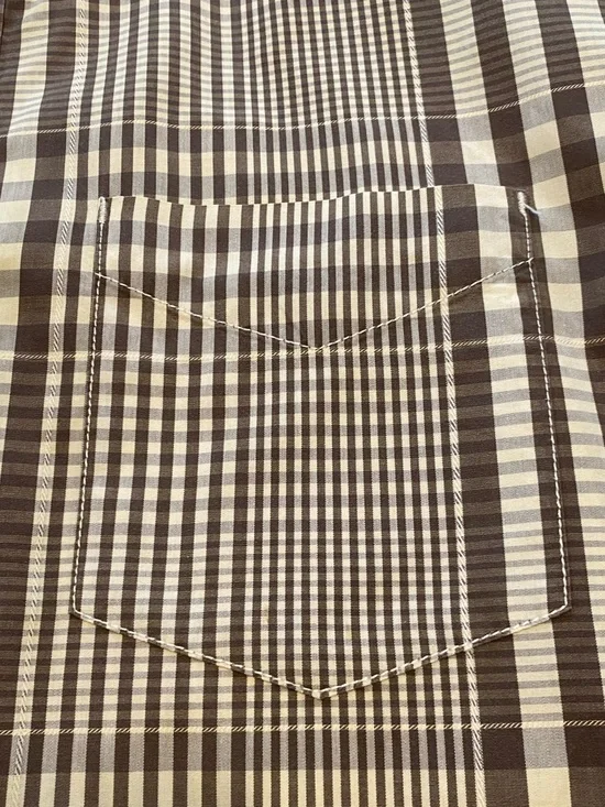 Tommy Bahama Jeans Brown and White Plaid Long Sleeve Button-Up Shirt Men’s  L - Picture 6 of 11